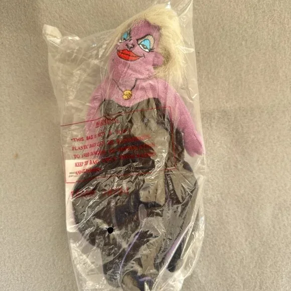The Little Mermaid Ursula Disney Store Bean Bag 5.5" Plush Stuffed Toy - Picture 2 of 4